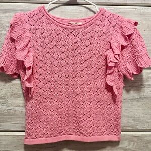 entro Pink Ruffled Sweater - Size S